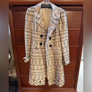 Vintage Nanette Lepore Embroidered Black and White Jacket